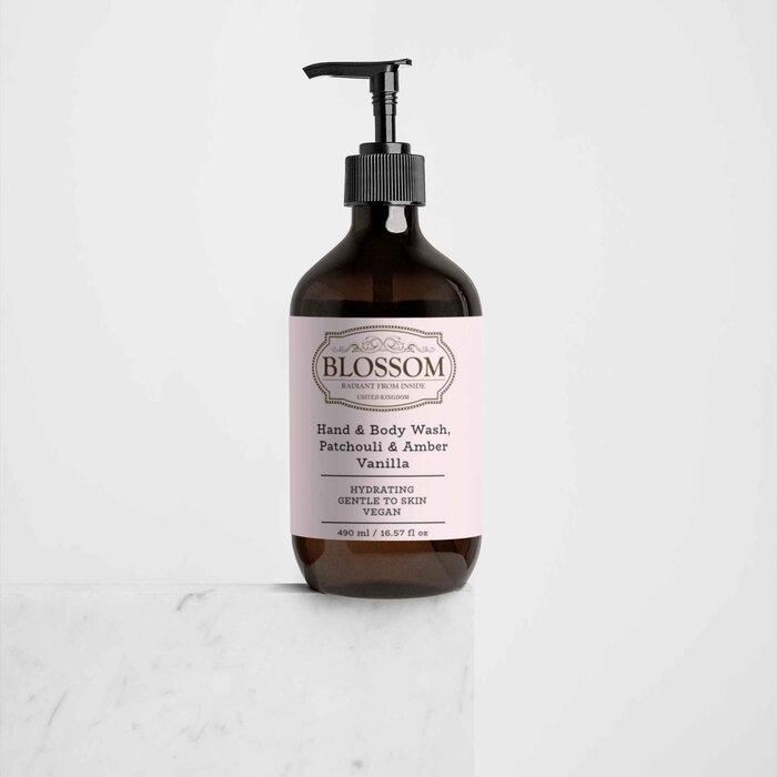 Blossom Blossom Hand & Body Wash, Patchouli & Amber Vanilla, Designed from the UK