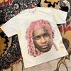 Damen Herren T-Shirt Hip Hop Y2k Trends Kurzarm Freizeit Amerikanischer Retro High Street Oversized Ein Männlicher Print Top Sommerzeit