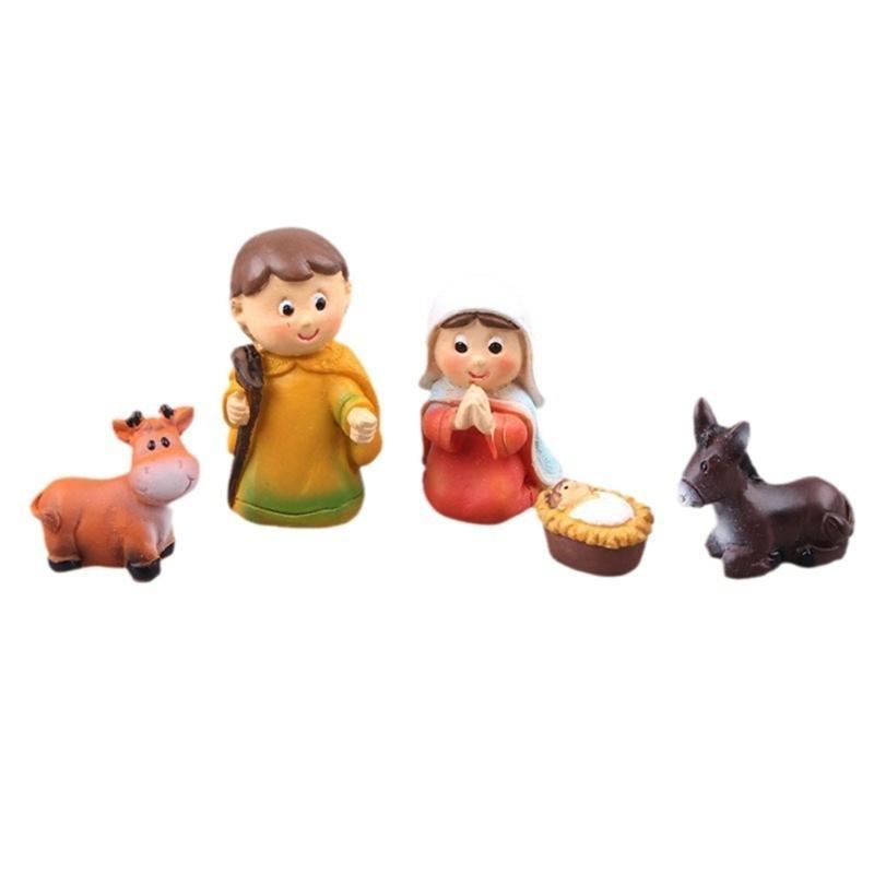 Resin Craft Nativity Scene Table Decors For Festival And Spiritual Home Setting