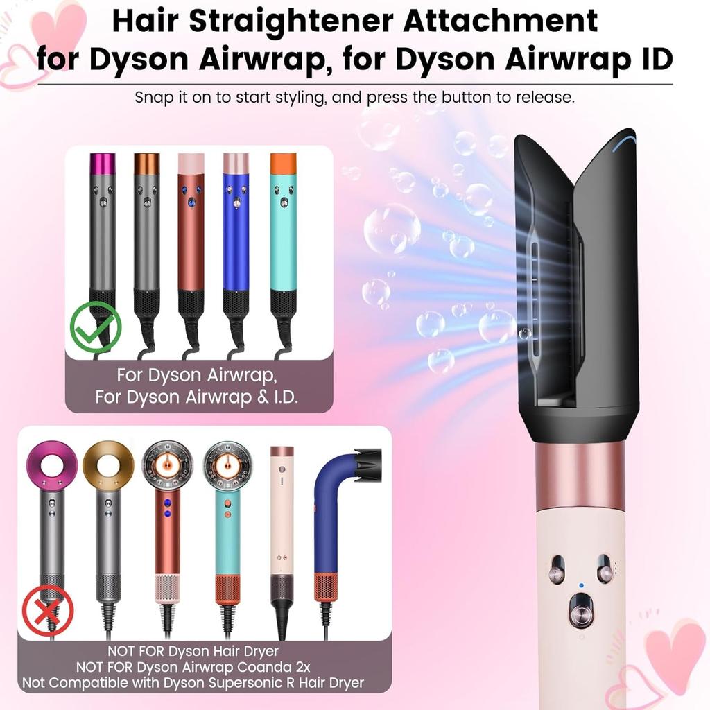 Haarglättaufsatz für Dyson Airwrap HS01 HS05 HS08, Sanfter Luftstrom Glättungsdüse für Air wrap für glattes poliertes gerades Finish