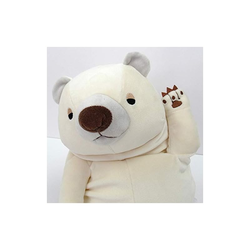 Shinada Global Mochi Series Mochikuma White (M) 14 x 14 x 22cm Plush Toy Bear Animal MOKW-0230W