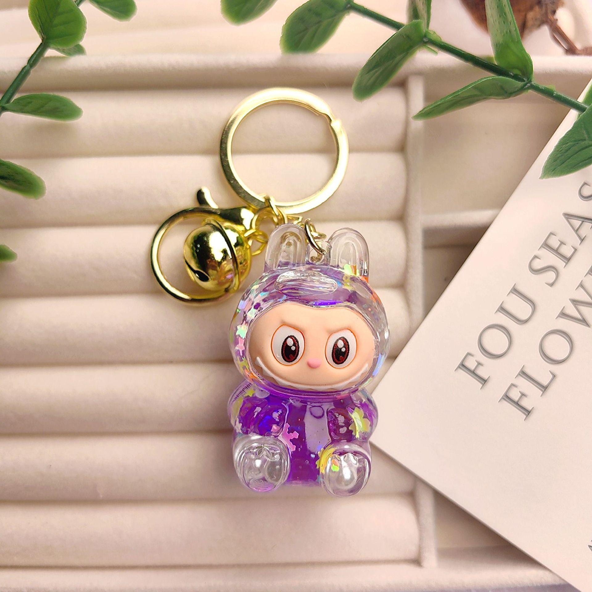 Quicksand Bottle Small Pendant Creative Keychain Flash Cute Doll Bag Pendant 1pc