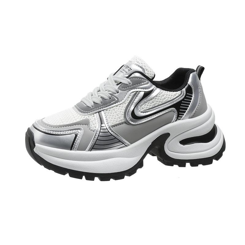 

Zhao Ruth, the same dad shoes for women in the spring of 2025, height increase, color matching, platform-soled casual sports shoes, versatile and com 40 білий