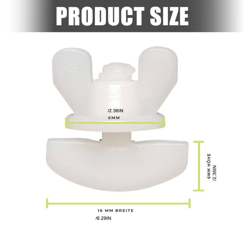 Sada 10 bílých plastových zarážek pro závěsové kolejnice Snadná instalace Posuvné jezdce pro kolejnice Závěsové upevňovací prvky