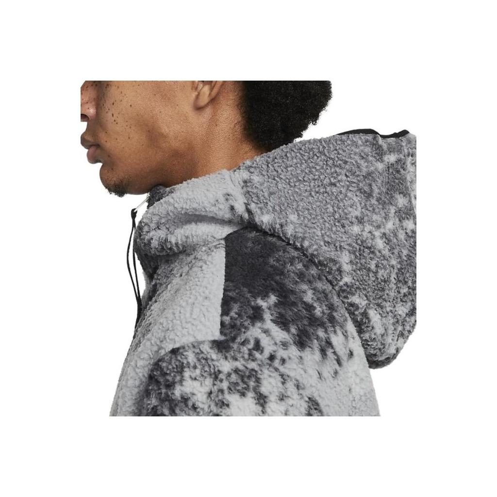 Nike Sport Essentials Printed Tie-Dye Sherpa Hooded Jacket Men Outerwear Moon-Fossil-Grey DD5010-010