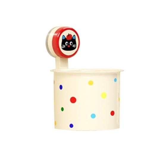 

Storage Box with Suction Cup Cylindrical Model Container Cream Style Organizer for Face Towels Makeup Brushes B