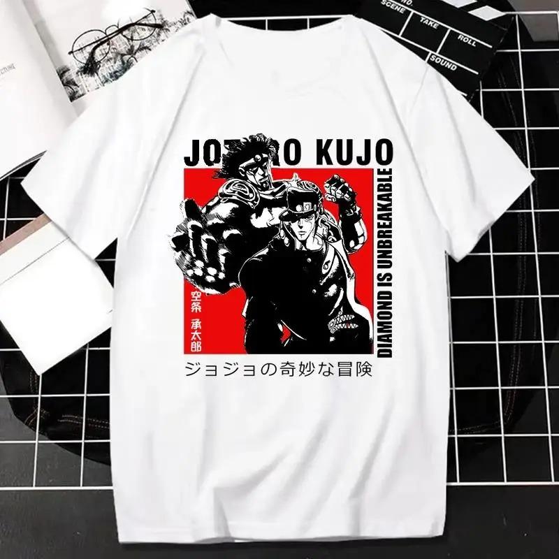 Japanese Anime JOJO Bizarre Adventure Graphic Print T Shirt Men Women Fashion Streetwear Short Sleeve Plus Size T Shirt Unisex