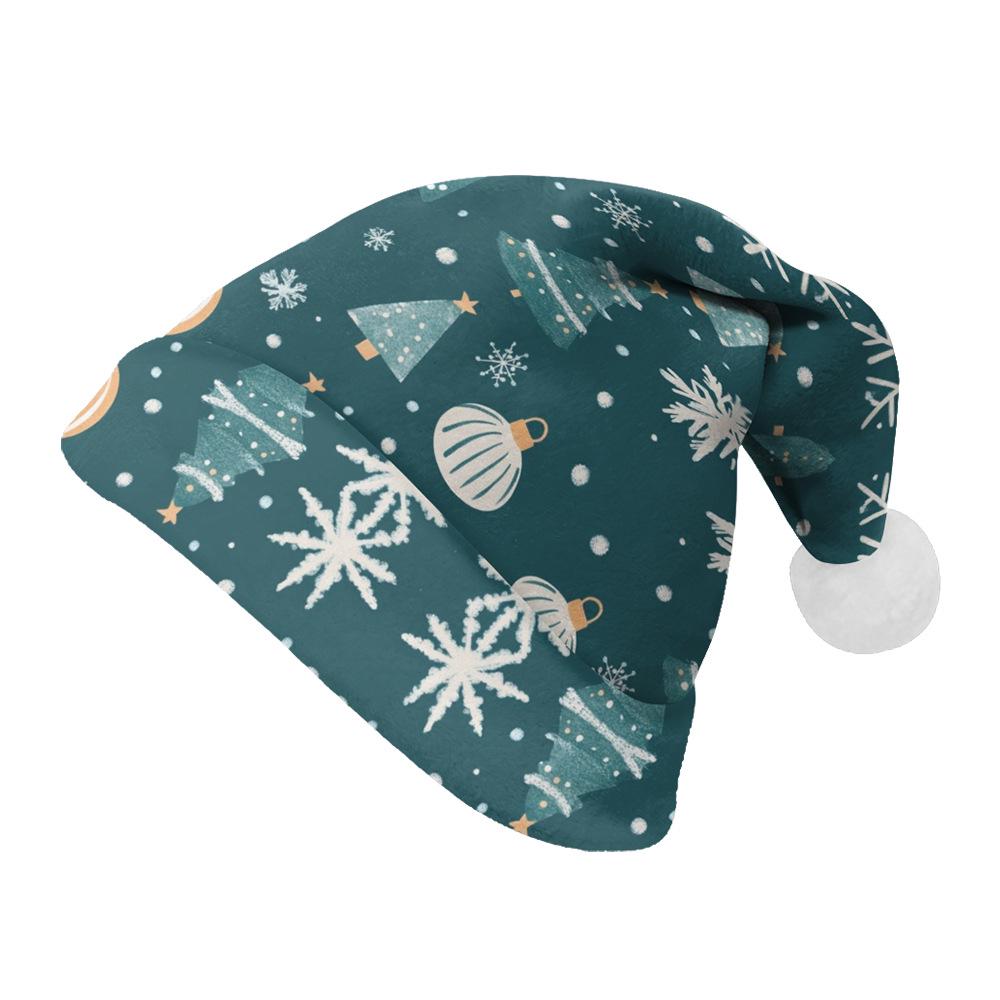 2024 New Double-Sided Plush Velvet Christmas Hat for Adults & Children - Customizable Design