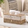 Woven Rattan Tissue Box & Desktop Organizer