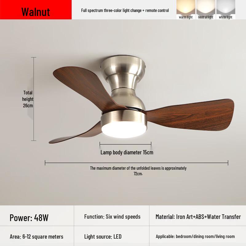 Chinese Style Bedroom Ceiling Fan Light