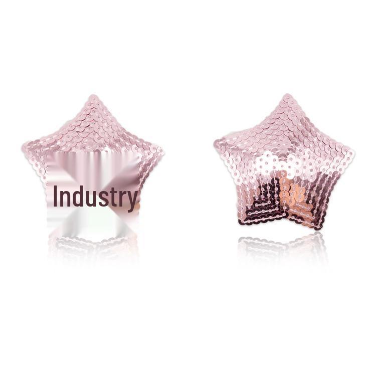 Heart-Shaped Sequin & Star Nipple Pasties with Tassels - Silicone Bra Accessory