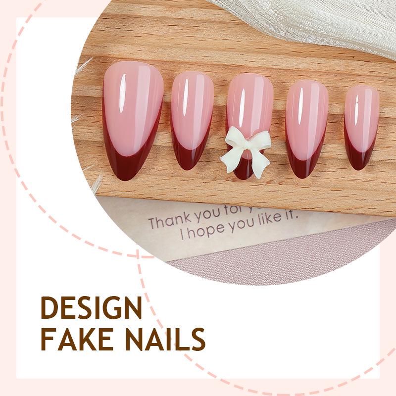 Popular Versatile Resin Bow Nail Art Stickers - Detachable French Wearable Nail Tips
