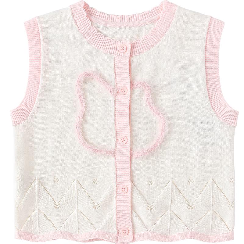 Balabala Kids Cartoon Knit Vest 80 розовый