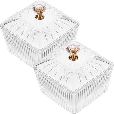 2 Pcs Cookie Stoarge Jar Candied Fruit Refreshment Tray Cereal Container Small Containers With Lids Candy Transparent