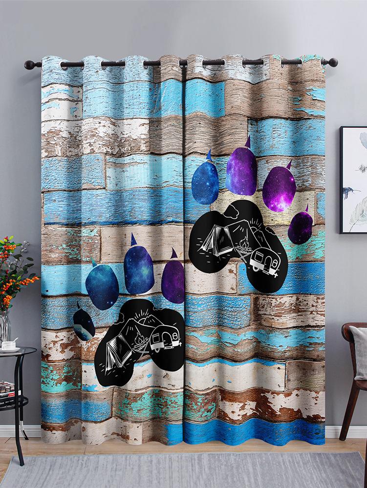 

Curtain Illustration Rainbow Cat Butterfly Curtain Shade Bedroom 3D Digital Printing Blackout Curtain 97cm*114cm*2