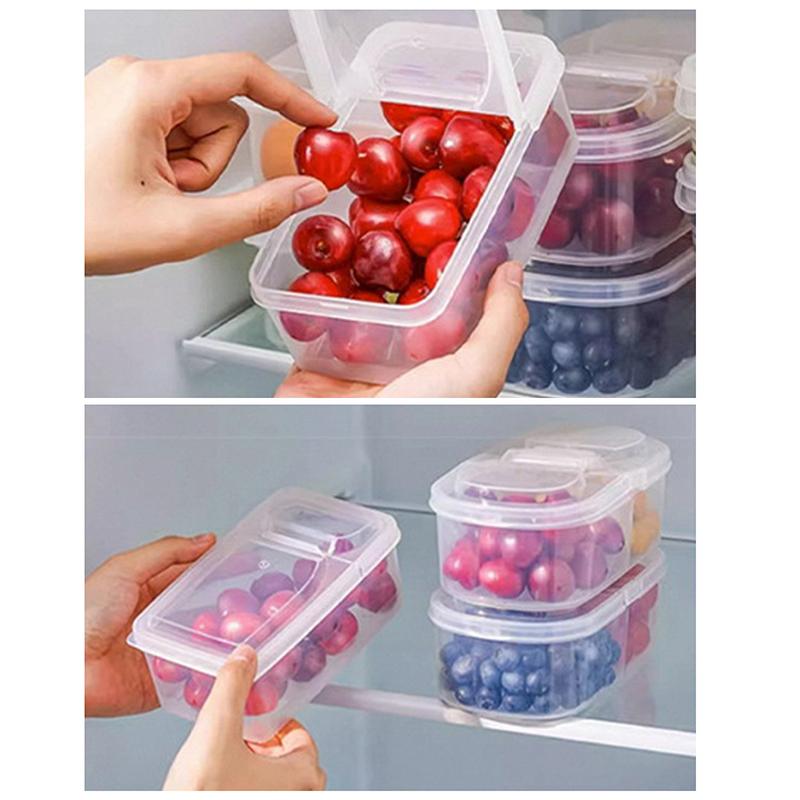 Fruit Vegetable Packaging Food Storage Box Kitchen Refrigerator Fresh-Keeping Box Classified Grid Food Storage Containers
