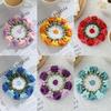 Colorful Handmade Crochet Threedimensional Petal DIY Splicing Bags Clothes Insulated Coaster Cotton Thread Cup Pad Decor Cup Mat