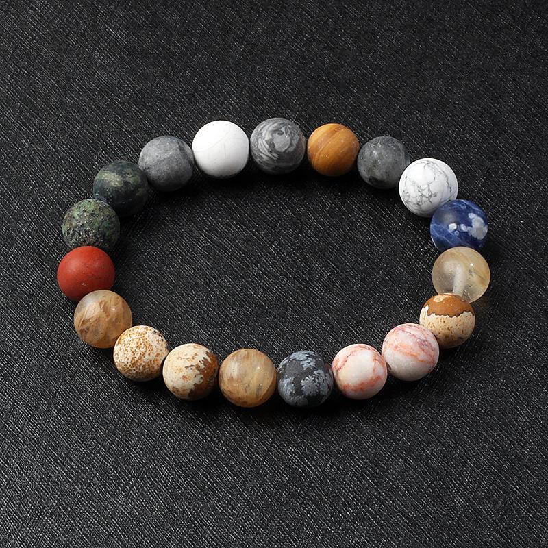Universe Galaxy Eight Planets Bracelets Solar System Guardian Star Natural Stone Beads Bangles for Women Jewelry Drop Shipping