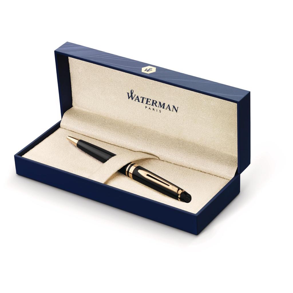 WATERMAN Expert Essential Black GT Ballpoint Fine Gift Luxury S0951690 Pen, Nib, Oil-Based, Boxed, Gift,