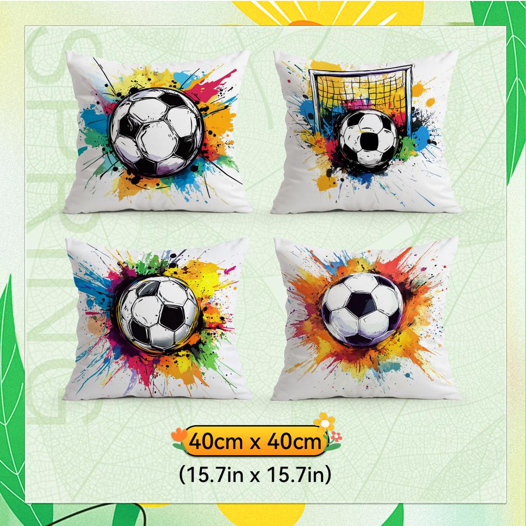 Football Graffiti Style Pillowcase Printed Polyester 40/45/50Cm Throw Pillowcover Decorative Sofa Cushion Pillowslip Home Decor