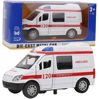 1/32 Legierungsspielzeugauto, Einsatzfahrzeuge Mini-Modell des Krankenwagens Stimulationsspielzeugauto Legierungsspielzeugauto, Ton und Licht Mädchen Geschenke für Kinder Jungen
