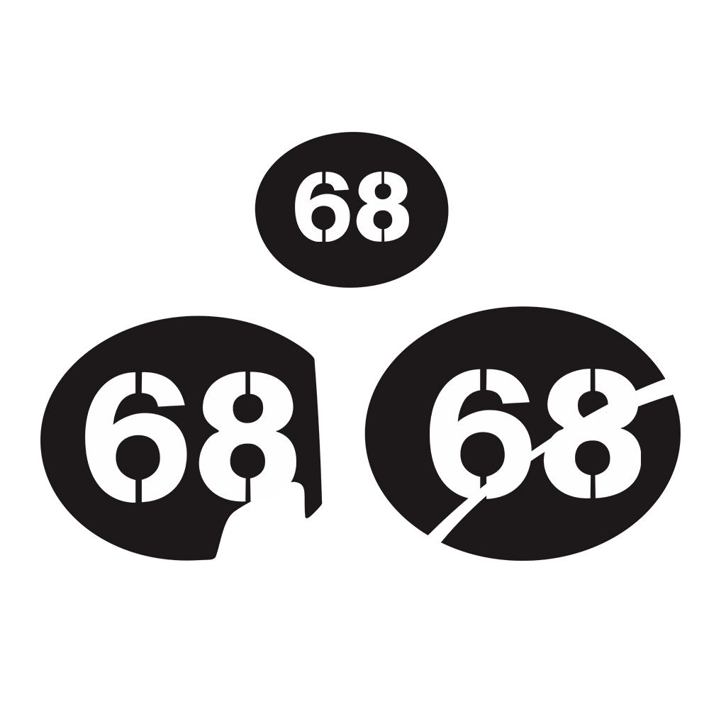 

75th Anniversary Motorcycle number 52-68 Decal For Piaggio Vespa Sei Giorni PRIMAVERA GTS 300 super Sport 946 GTV 150 50 Sprint Color Yellow