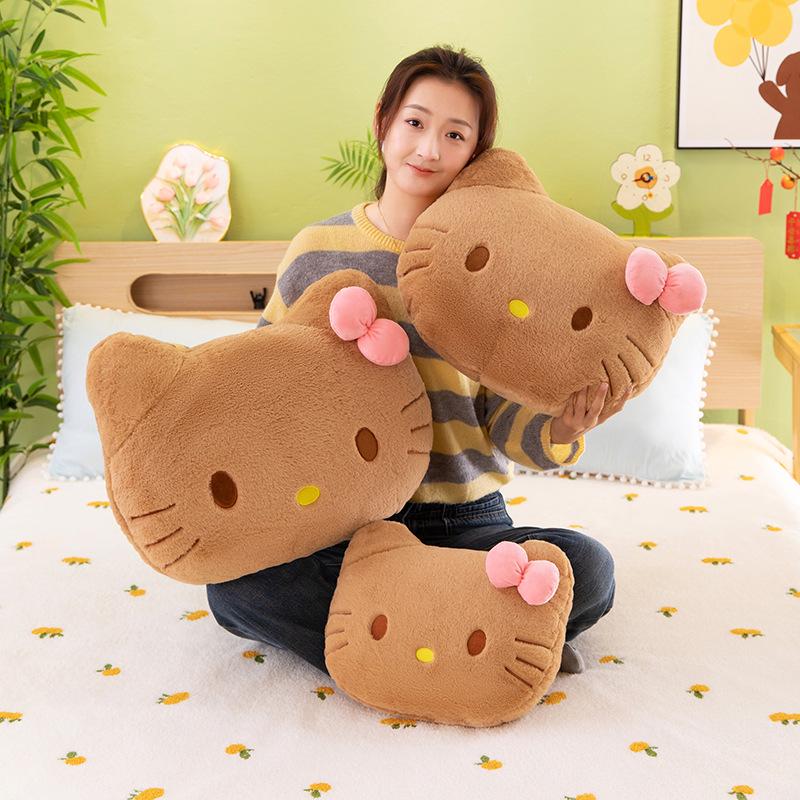 Hello Kitty Big Head Cushion - Cute Cat Plush Backrest Pillow for Girls