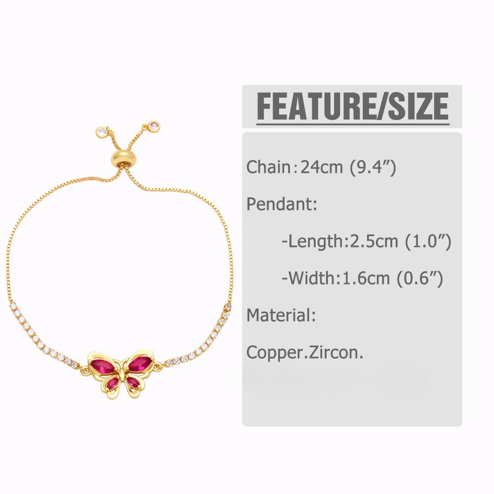 Ins Design Butterfly Bracelet Multi-color Zircon Woman Bracelet Gift