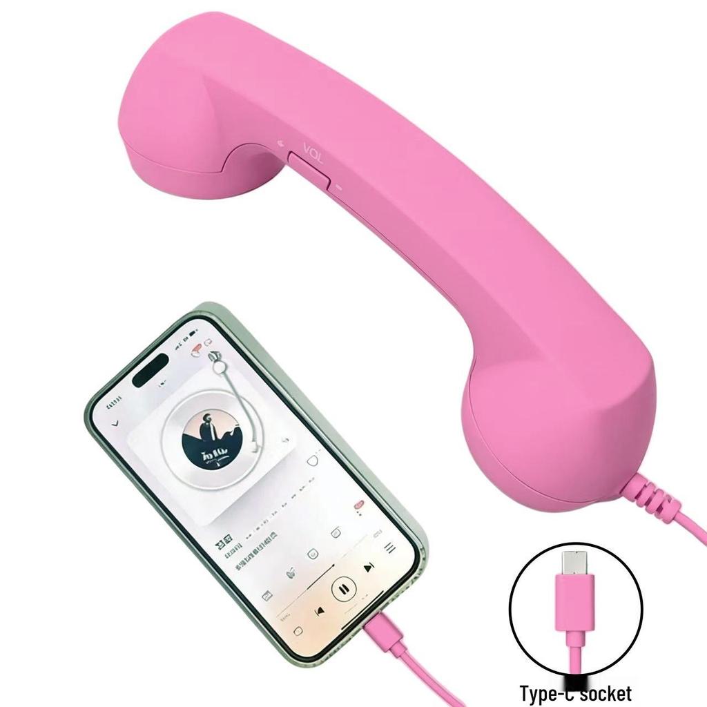Micrófono de Teléfono con Auricular Grande Retro Anti-Radiación - Teléfono Auricular Regalo Genial