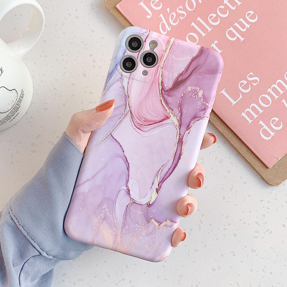 Literature and Art Gradual Change Marble Mobile Phone Case 17ProMax Mobile Phone Case 16pro Rock Large 14/15 Soft Case 17Air