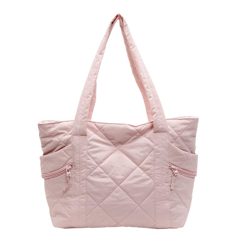 Stilvolle und schlichte Diamanttasche, Damen-Arbeitstasche, Schultertasche mit großem Fassungsvermögen, tragbare Aufbewahrungstasche für College-Studenten