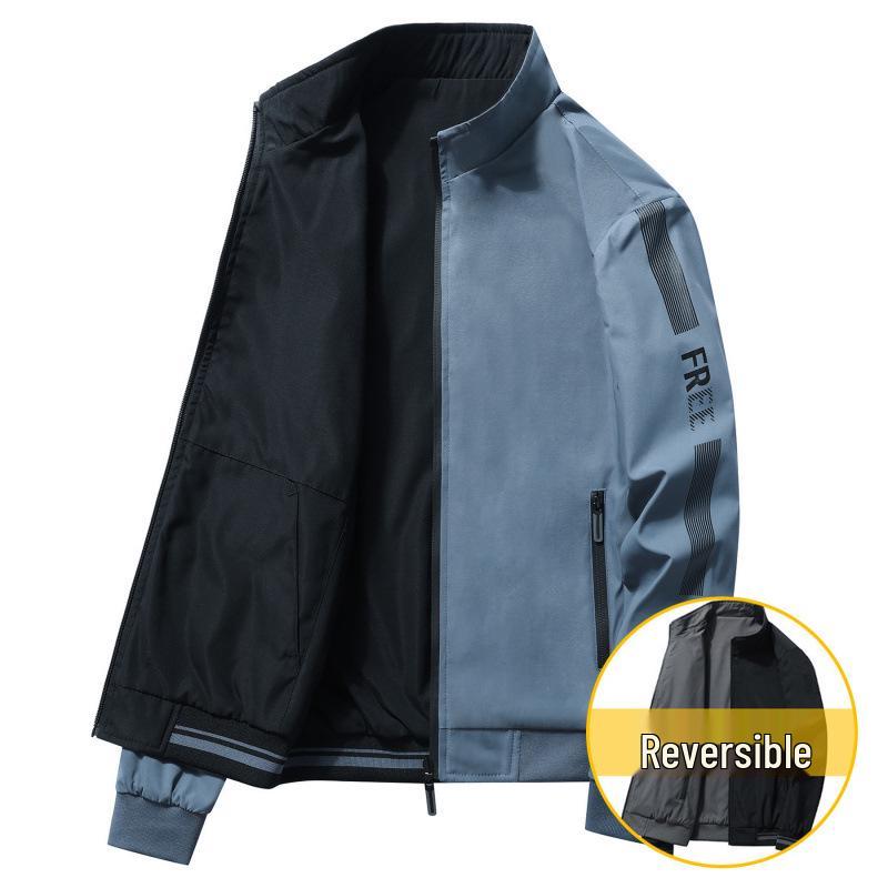Men's Double-Sided Cotton Jacket: Casual Loose Fit, Spring/Autumn Pilot Baseball Style