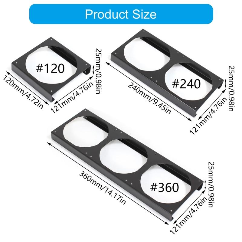 Metal PC Fan Risers Bracket 12cm Fan Support Optimized Airflows For Computer Case Cooling Systems