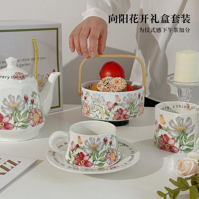 Birthday Gift Teapot Set, Girls Give Girlfriends Afternoon Tea Tableware Ceramic Tea Set, New Wedding Cup Souvenir