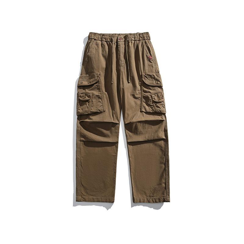 Spring and autumn new men's overalls retro straight casual pants outdoor mountain multi-pocket hiking pants