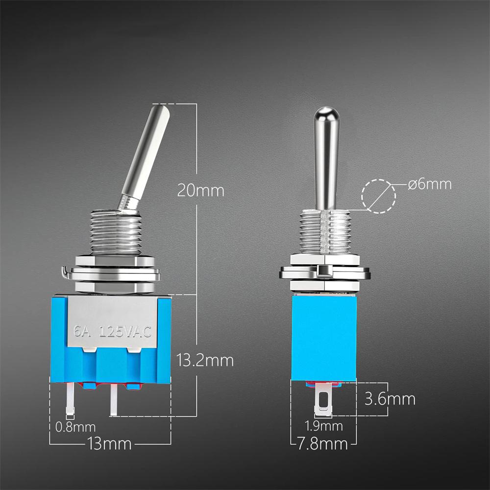 New Mini Toggle Switch 2Pin 2 Position Miniature Toggle Switch 6A 125V For Car Truck