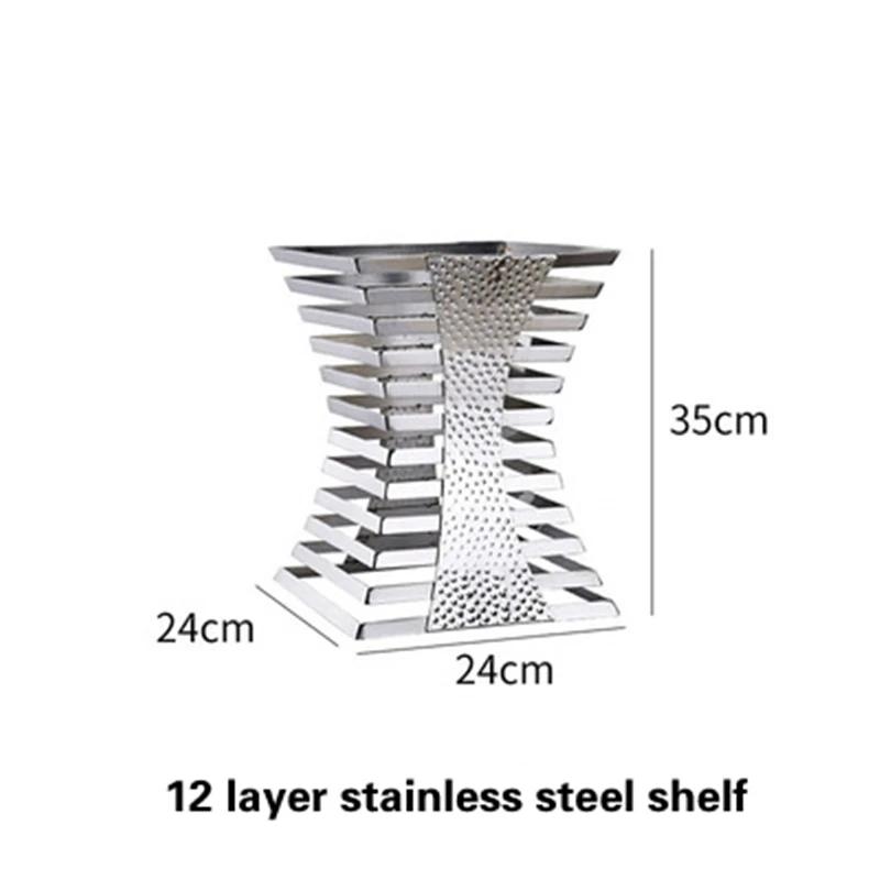 Stainless Steel Display Stand Cafeteria Display Tea Break Dessert Display Wedding Banquet and Cocktail Party Decorations Molds