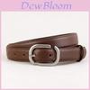 Minimalist Genuine Leather Belt For Women With Silver Buckle For Casual Jeans Wear