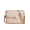 Fresh and simple woven small square bag spring and summer new splicing lock crossbody shoulder bag women's bag mobile phone bag