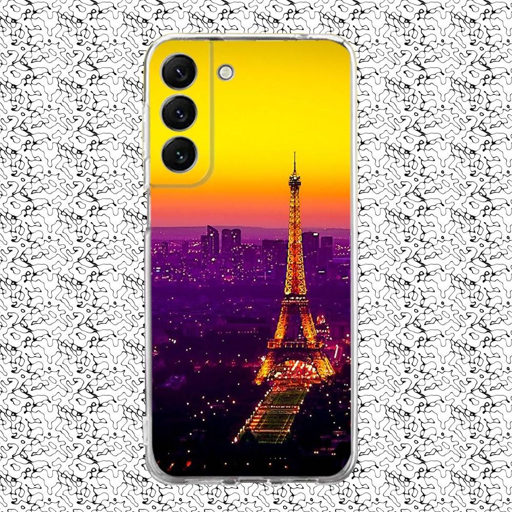 Paris Eiffel Tower Phone Case For Samsung S24,30,21,22,23,20 FE,lite,PIus,Ultra,5G,Note,9,10 Transparent Cover SamsungS30Ultra5G