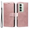 For Xiaomi Redmi 15 4G (EU) (171mm) Leather Wallet Case with Strap Solid Color Phone Stand Cover