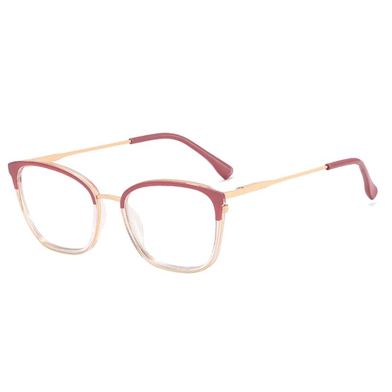 

SHAUNA модные квадратные женские очки TR90 металлические оправы для очков ретро двойной цвет мужские прозрачные антисиние легкие очки оптическая оправа