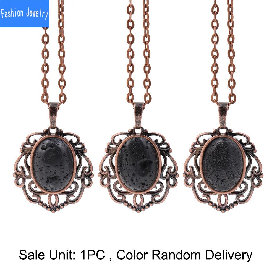 European and American retro personalized fashion hollow lace natural crystal stone water drop pendant green aventurine necklace jewelry