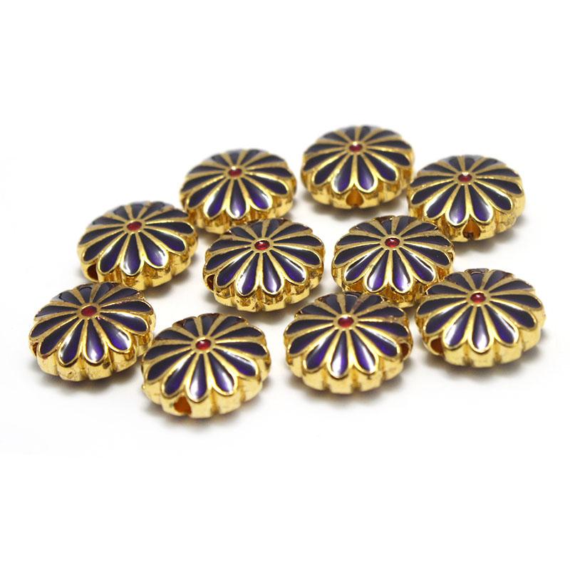 10pcs Copper Metal Drop Oil Flower Spacer Beads Charm for Jewelry Making Beads Accessories fit Earrings Bracelet DIY Accessories