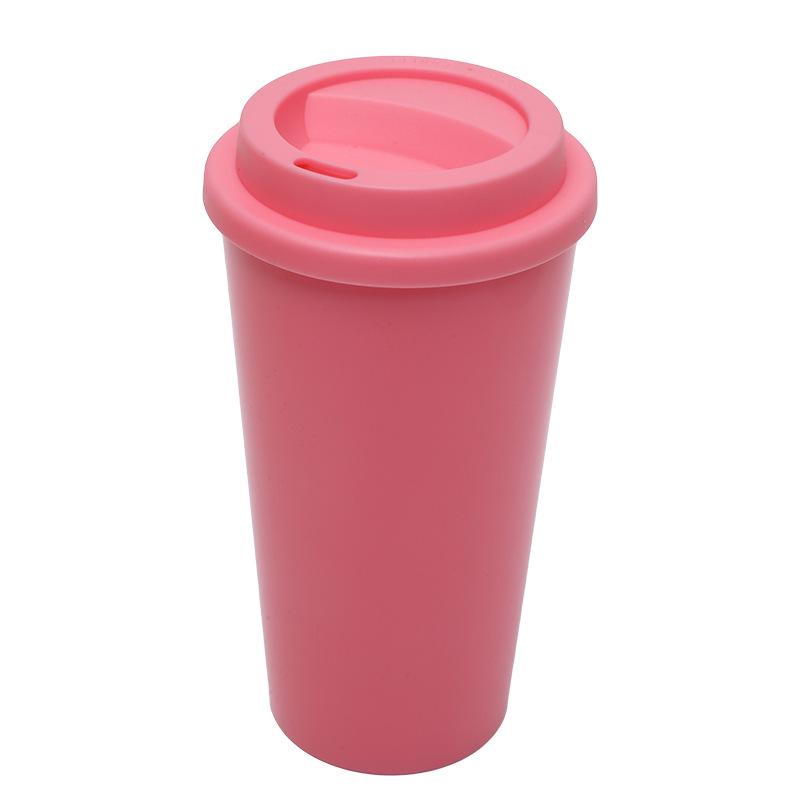 16oz Double Layer Macaron Color Coffee Cup - Large Capacity, Suitable for Men and Women