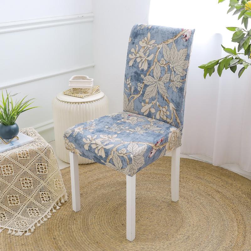 Anti-fouling Household Chair Cover Hotel Chair Package Backrest Seat Cover One-piece Print Elastic Dining Table Seat Cover