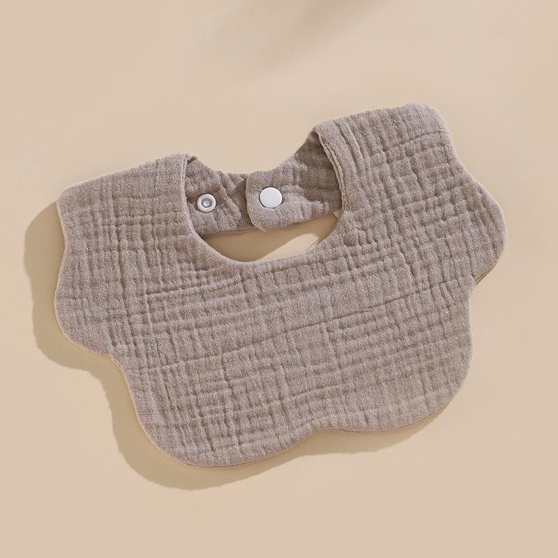Round Children's Cartoon Cotton Bibs - Six-Layer, Spring/Summer