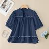 ZANZEA Women Lace Up Round Neck Casual Short Sleeve Blouse
