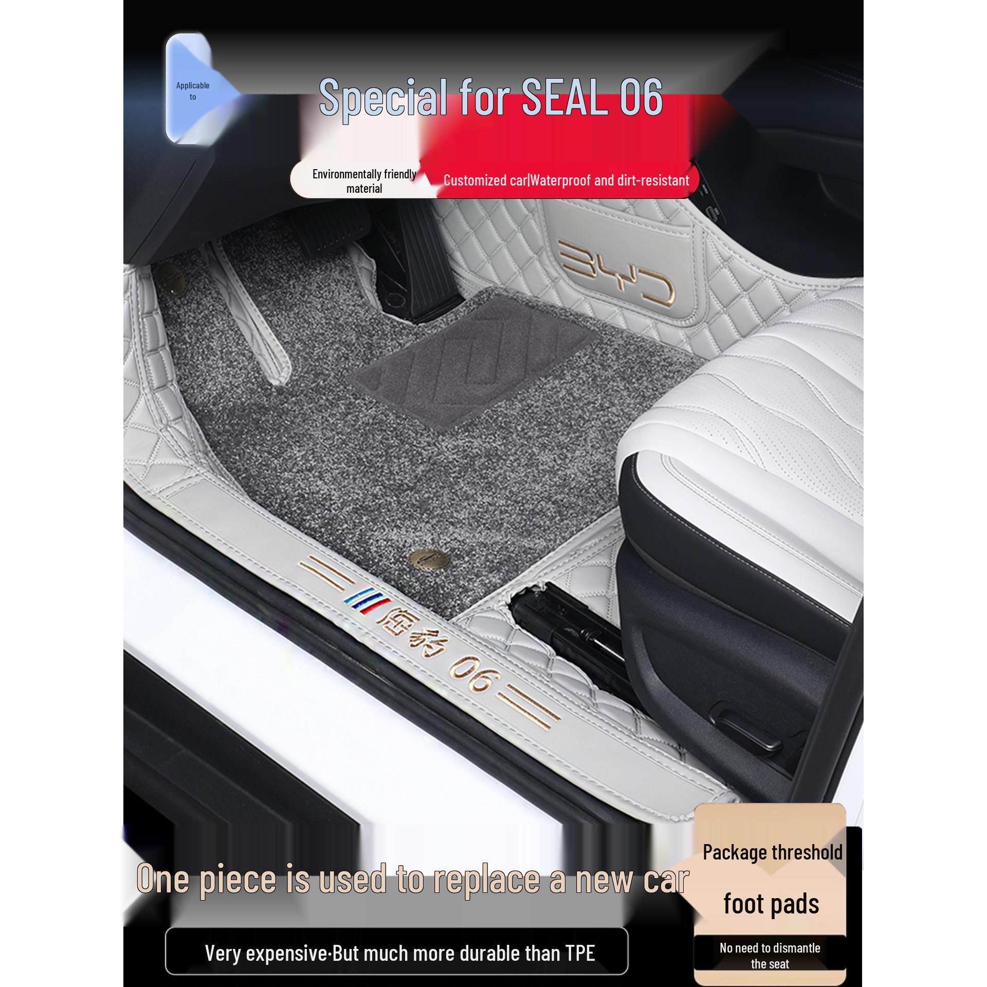 

Compatible Floor Mats for 25 BYD Seal 06 Models: Full Coverage for 06DMI, EV, GT. Single Layer Mats - Brown