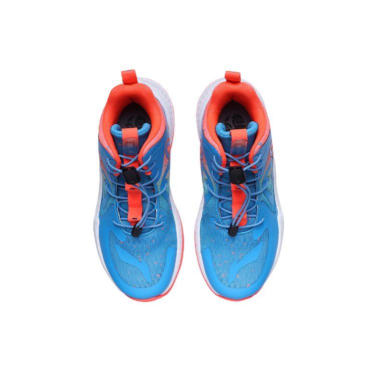 LiNing High-Top Basketball Shoes Kids Sneakers Blue Red YKBR064-13
